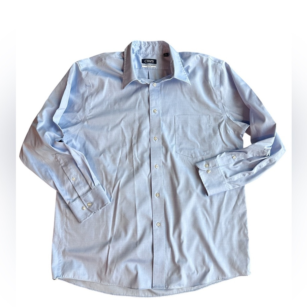 Men’s Chaps Blue Button Down 17 32/33 100% cotton Regular Fit